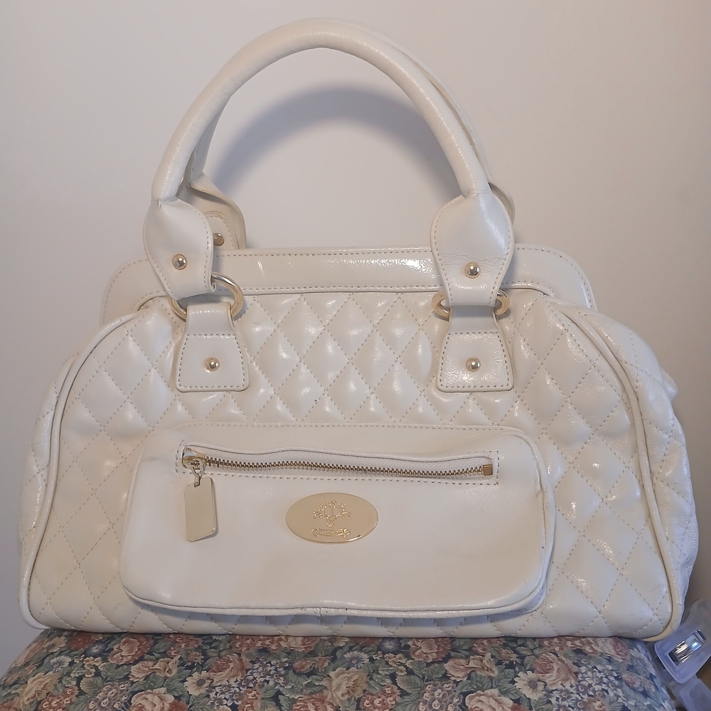 Cream Quilted Satchel